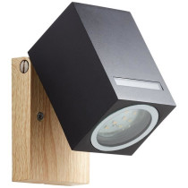 BRILLIANT - GALENI Outdoor wall light - black/natural color - metal/gl