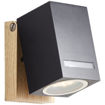 BRILLIANT - GALENI Outdoor wall light - black/natural color - metal/gl