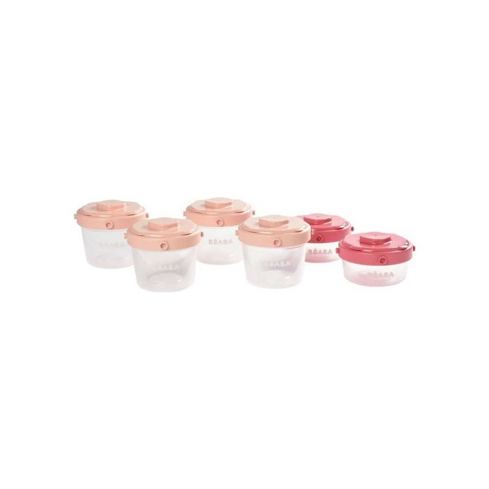 BEABA Set of 6 first age clip 60ml / 120ml (assorted pink)