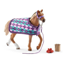 Schleich - English thoroughbred with cover - 42360