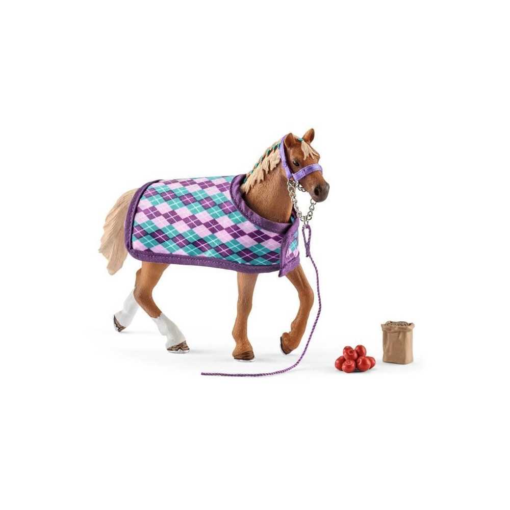 Schleich - English thoroughbred with cover - 42360