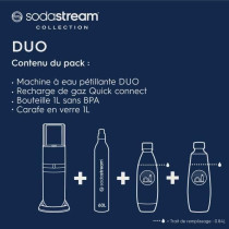 SODASTREAM Duo - Black Sparkling Water Machine - Pack of 2 1L Dishwash