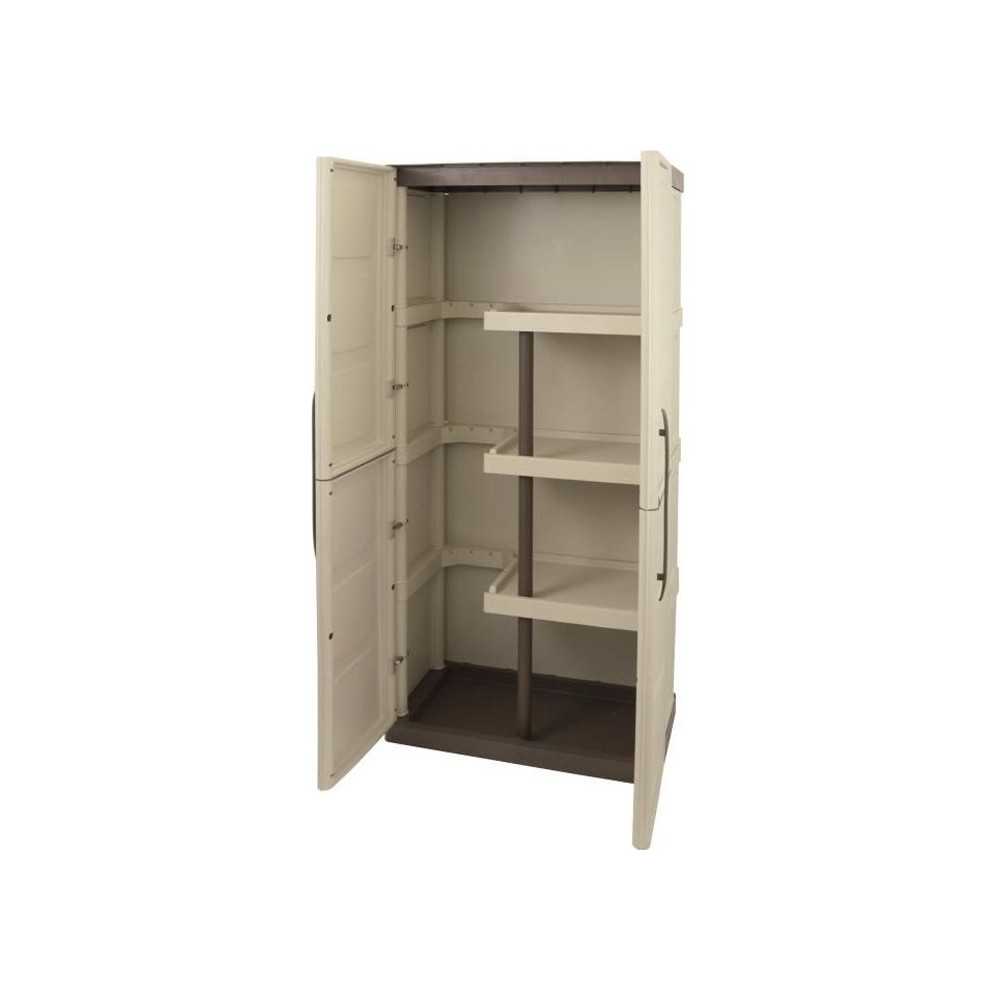 TOOD Tall Resin Storage Cabinet 3 Shelves with Brush Holder