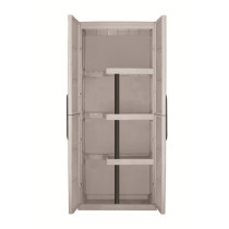 TOOD Tall Resin Storage Cabinet 3 Shelves with Brush Holder