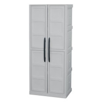 TOOD Tall Resin Storage Cabinet 3 Shelves with Brush Holder