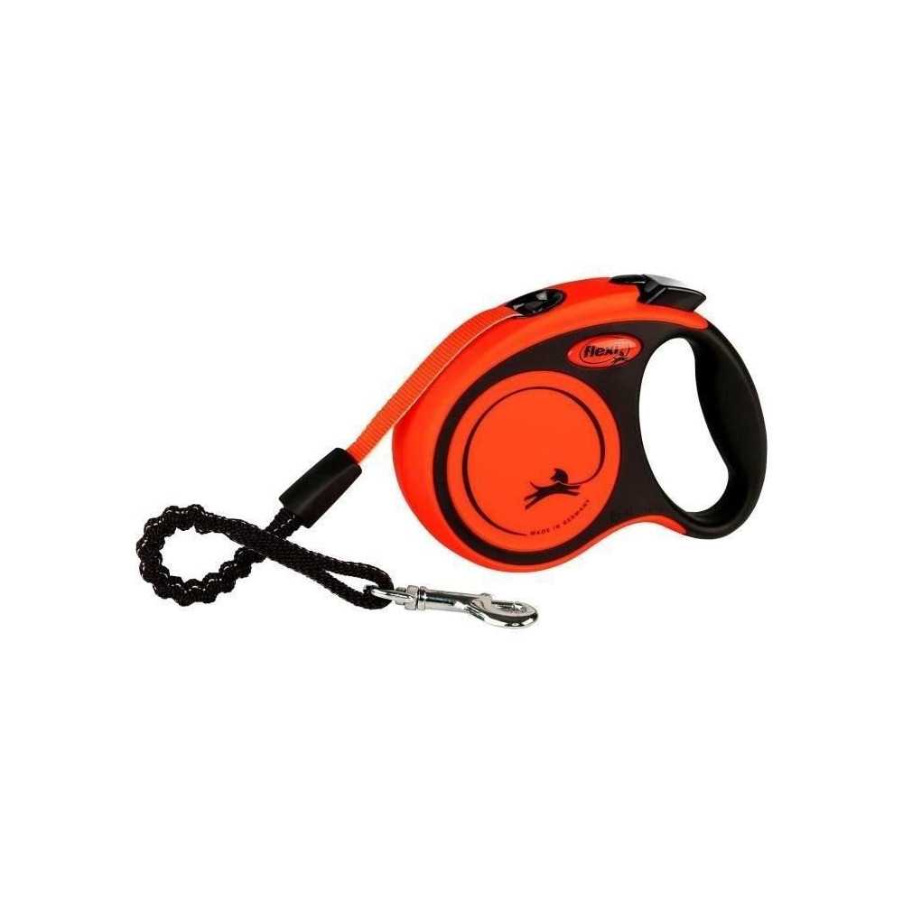 TRIXIE flexi XTREME strap leash - Size XS - 3m - Black and orange