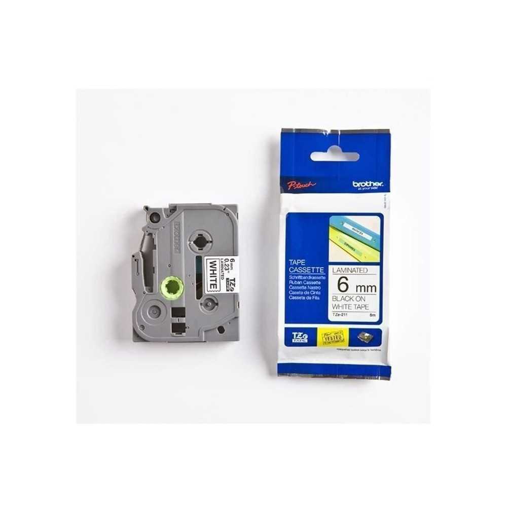 BROTHER P-TOUCH TZE-211 Label Tape - 6mm