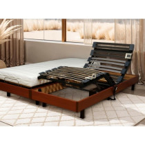 Ensemble relaxation Matelas + Sommier 2x80x200cm MERIDA - Cerisier - 1