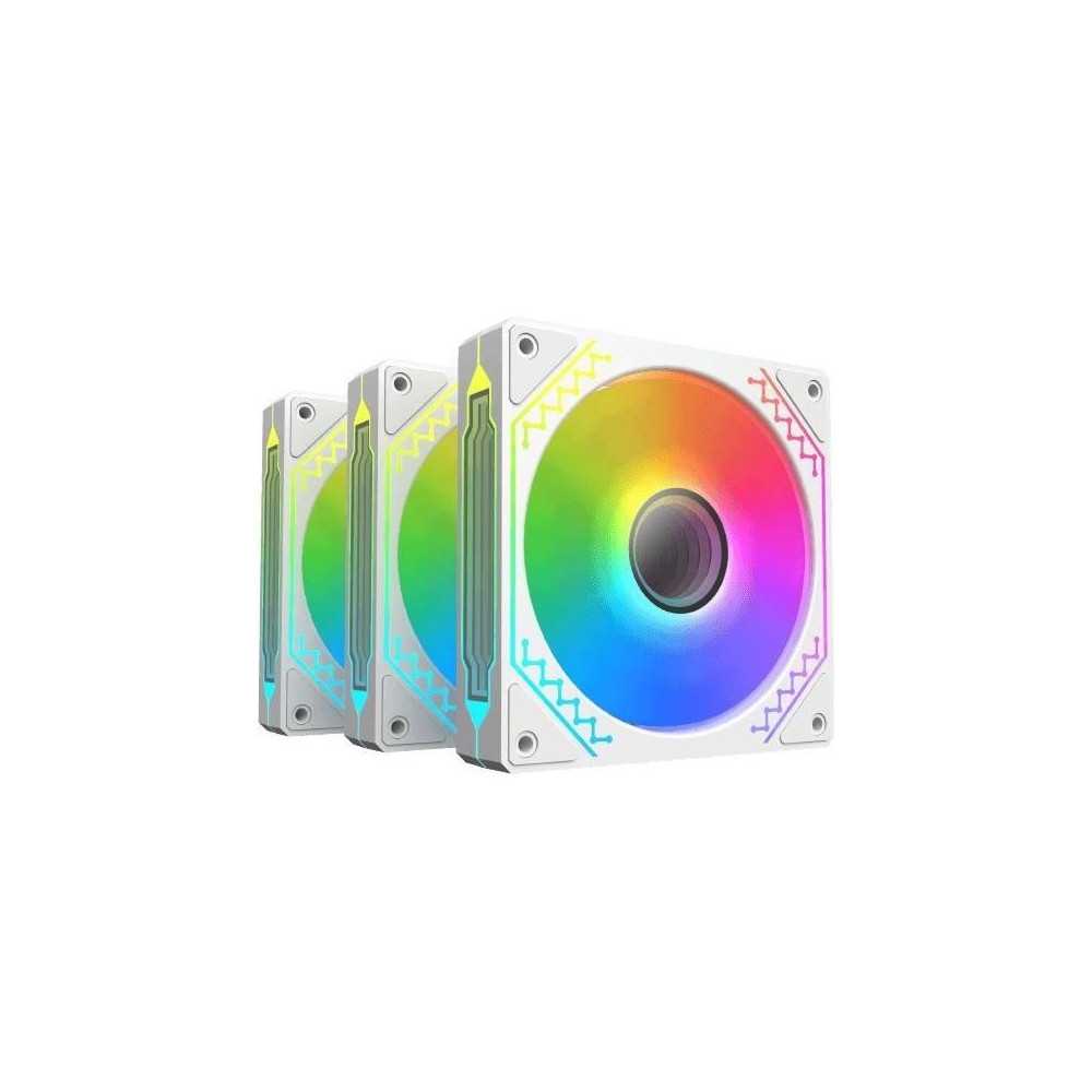 XIGMATEK - Starz Pro Arctic (White) (Pack of 3) - 3x120mm A-RGB Fans f