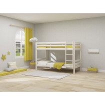 Lits superposés séparables enfant - 2x90x190 cm - Pin massif blanchi