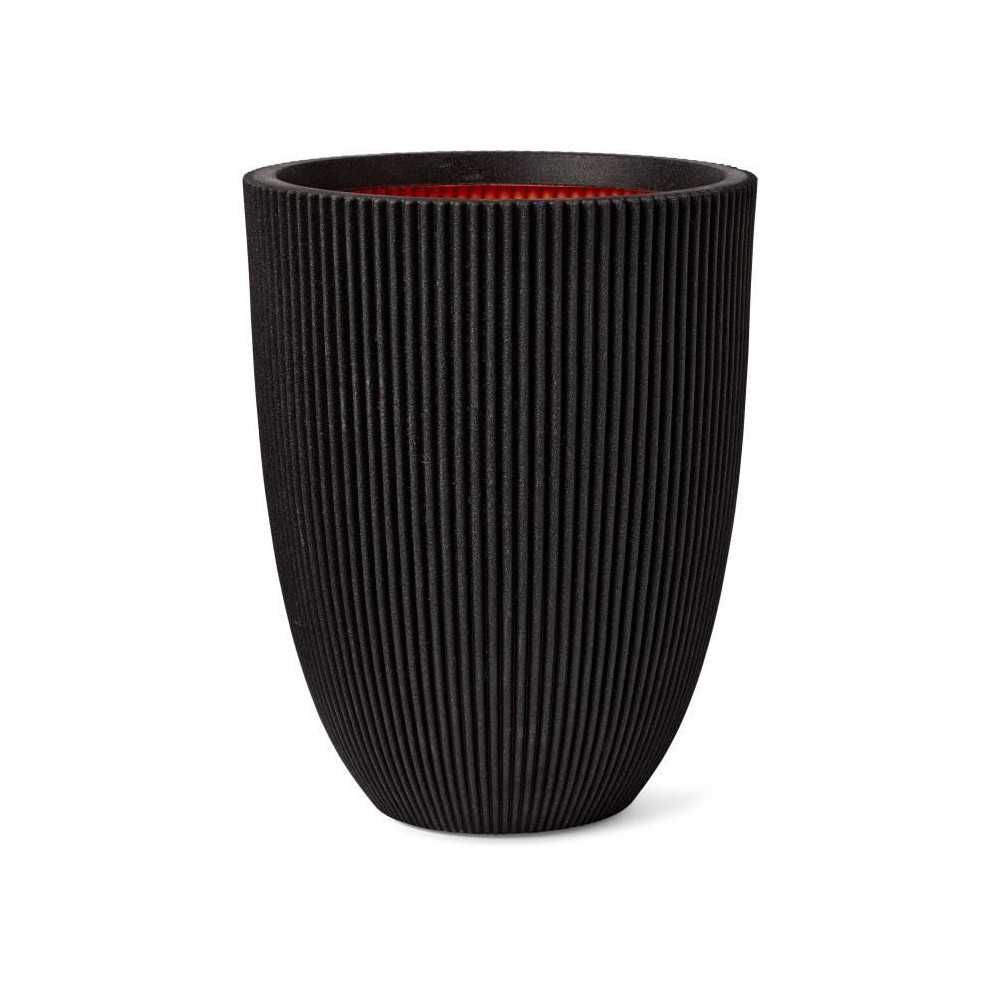 Capi Elegant Groove Vase 46x58 cm Black 445497