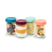 Babymoov Babybols - 4 Glass Storage Jars 240 ml - Airtight