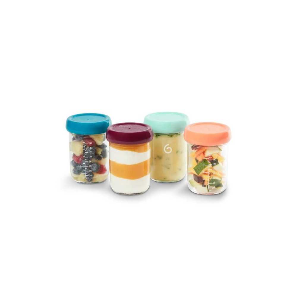 Babymoov Babybols - 4 Glass Storage Jars 240 ml - Airtight