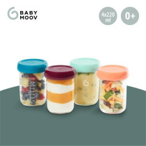 Babymoov Babybols - 4 Glass Storage Jars 240 ml - Airtight