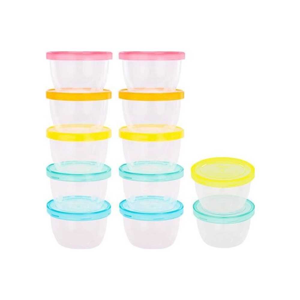 Badabulle Set of 12 baby storage jars, 250ml