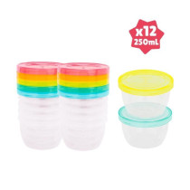 Badabulle Set of 12 baby storage jars, 250ml