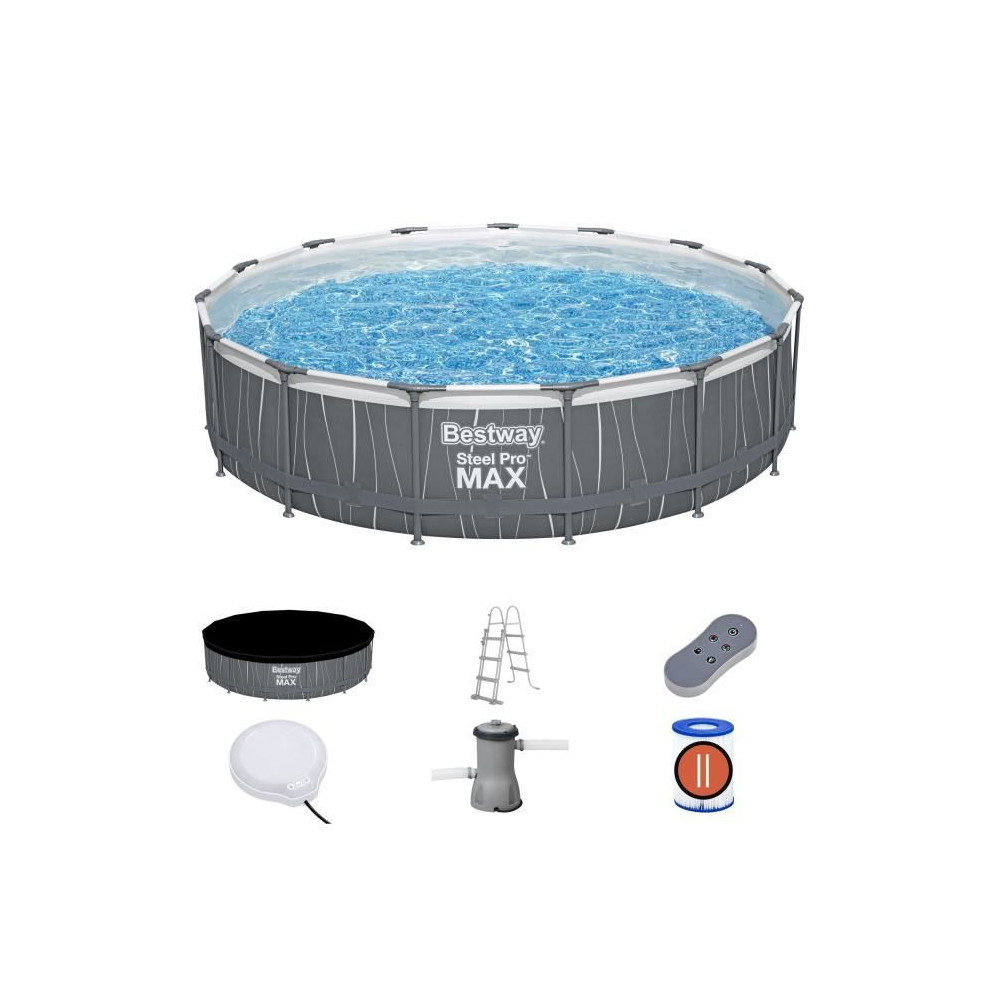 Kit Piscine hors sol tubulaire BESTWAY Steel Pro Max™ 457 x 107 cm -