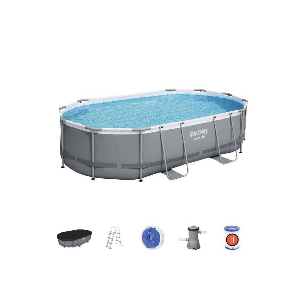 Kit Piscine hors sol tubulaire BESTWAY - Power Steel™- 488 x 305 x 1