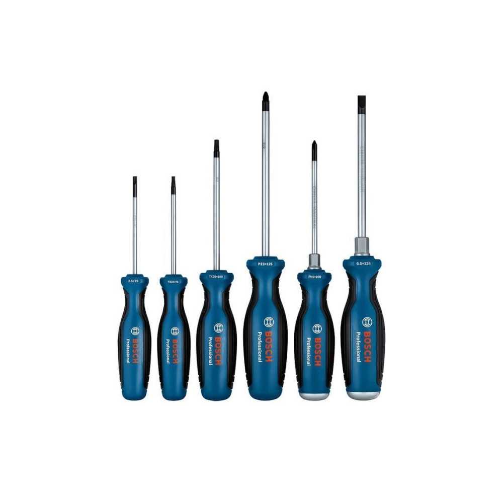 Set of 6 flat screwdrivers