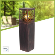 BRILLIANT - WHITNEY Outdoor bollard - rust color - metal/plastic E27 1