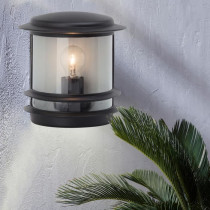 HOLLYWOOD-Outdoor wall light with sensor H25cm Black Brilliant