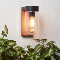 Brilliant - Cabar Outdoor wall light - Dark wood/black color - Metal/G