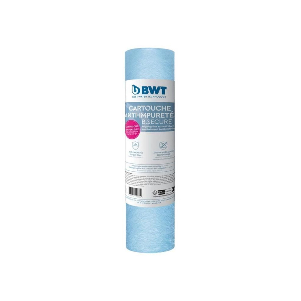 BWT filter cartridge - B.SECURE - anti-impurities 25µm - antibacteria