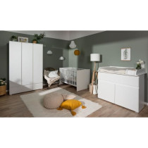 Armoire Image 60A - 2 portes battantes - 2 tiroirs - Blanc Mat - L80 x