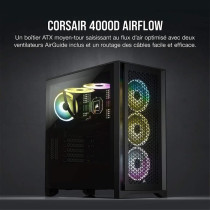 CORSAIR 4000D Airflow PC Case - Mid Tower - Tempered Glass - Black (CC