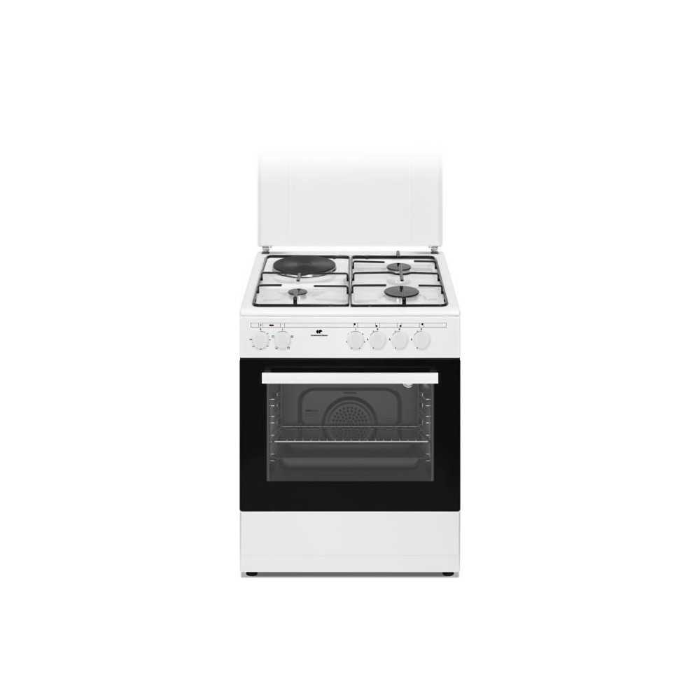 Cuisiniere mixte CONTINENTAL EDISON CECM60FCW - 3 feux gaz + 1 électr