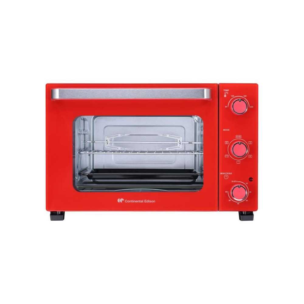 CONTINENTAL EDISON CEMF35R - Electric mini oven 35L red - 1500W - Roti