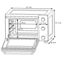 CONTINENTAL EDISON CEMF35R - Electric mini oven 35L red - 1500W - Roti