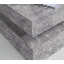 Pivoting square coffee table - Particle panel - Light gray concrete de