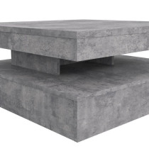 Pivoting square coffee table - Particle panel - Light gray concrete de