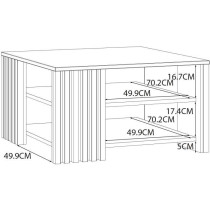 Table basse CARDIGAN - Décor chene artisan et noir - L80 x P80 x H45