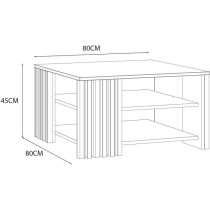 Table basse CARDIGAN - Décor chene artisan et noir - L80 x P80 x H45