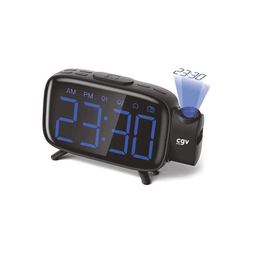 Clock radio with time projection - CGV - CR-P10 - Dual alarm - Large b