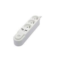 Chacon Multiprise block with switch 3 sockets 16 A and 2 USB 2 A outpu