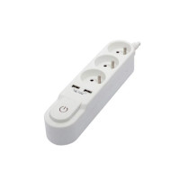 Chacon Multiprise block with switch 3 sockets 16 A and 2 USB 2 A outpu