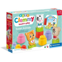 Clementoni - Cubes & animals Soft Clemmy - 6 Cubes + 3 characters + Bo