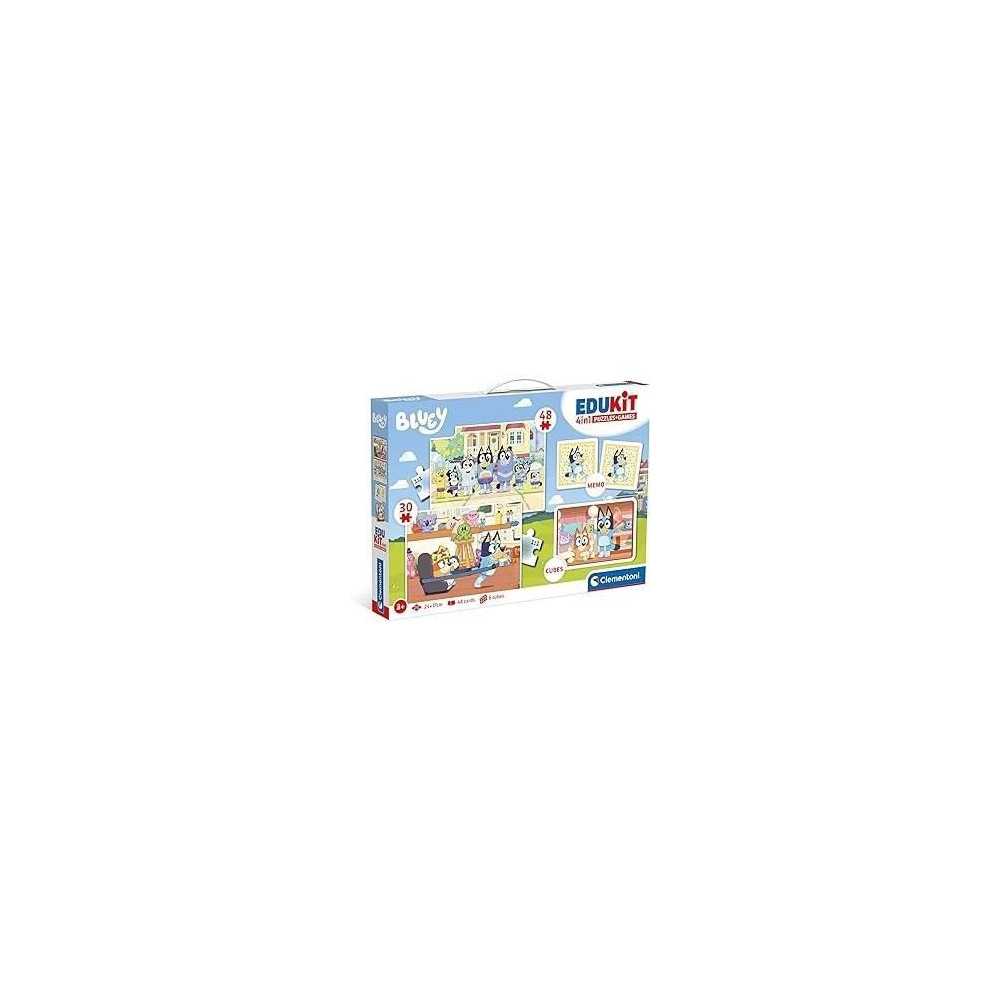 Clementoni - Edukit - Bluey - 4 in 1 learning box - 2 puzzles, 1 memo,