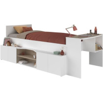 Lit combiné enfant avec rangements et bureau CLoe - 90 x 200 cm - Dé