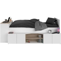 Lit combiné enfant avec rangements et bureau CLoe - 90 x 200 cm - Dé