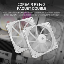 Pack of 2 140mm PWM fans - CORSAIR - RS140 - White