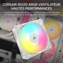 120mm ARGB Fan - CORSAIR - RS120 - White - High-performance cooling an