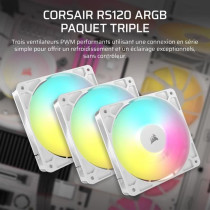 CORSAIR RS120 120mm ARGB Fan 3-Pack - White