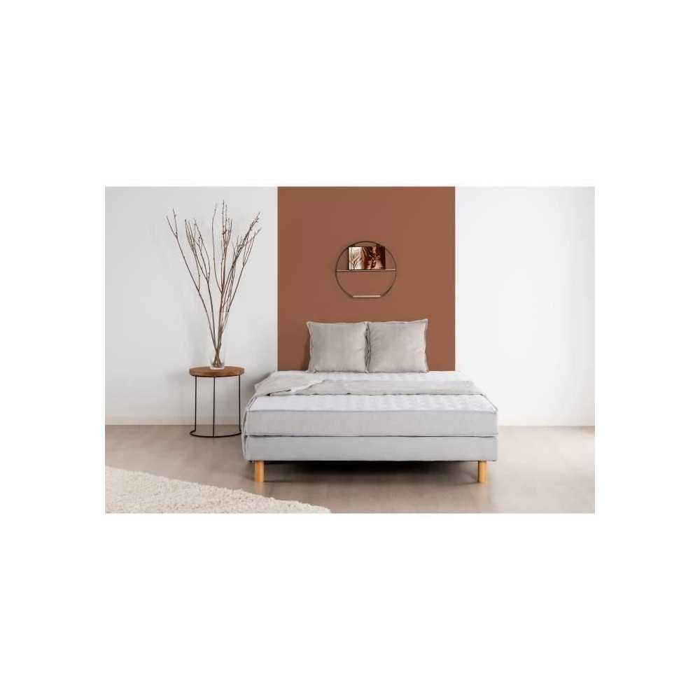 Ensemble Matelas 140x190 cm + Sommier - Mousse - 5 zones - 15 cm - Fer