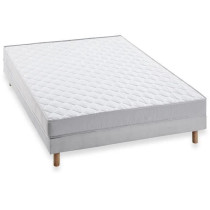 Ensemble Matelas 140x190 cm + Sommier - Mousse - 5 zones - 15 cm - Fer