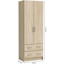 DEMEYERE Armoire - Décor chene brossé - 2 portes et 2 tiroirs - Clas