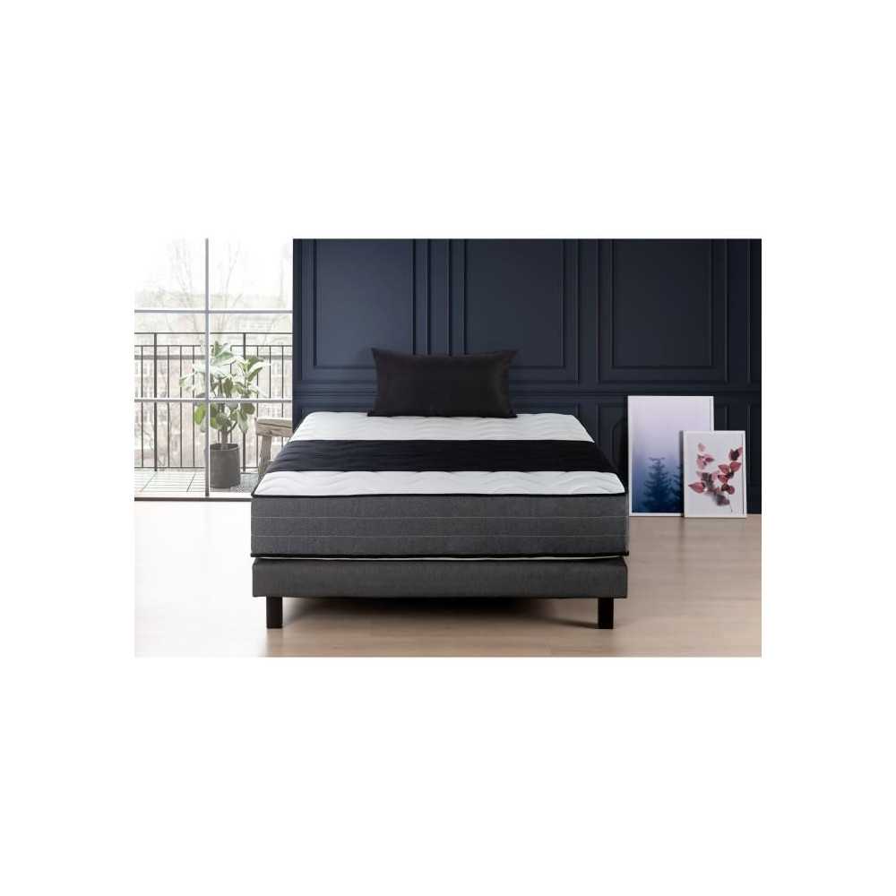 Ensemble matelas + sommier 160x200 cm - Mousse mémoire - 28cm - 5 zon